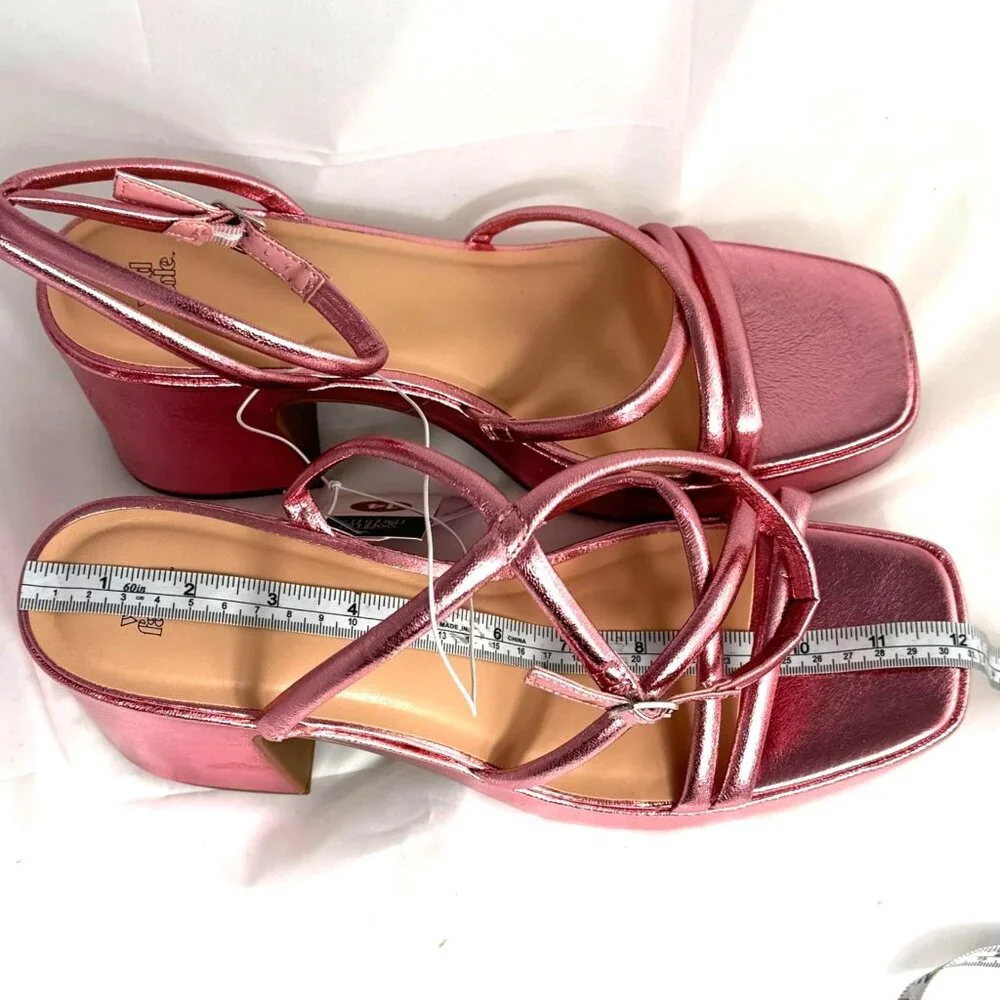 Wild Fable Heels Womens 14 Pink Memory Foam Strappy Block Platform NIB